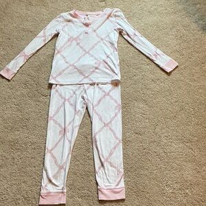 The Beaufort Bonnet Company Pink and White Kids Pajama Set